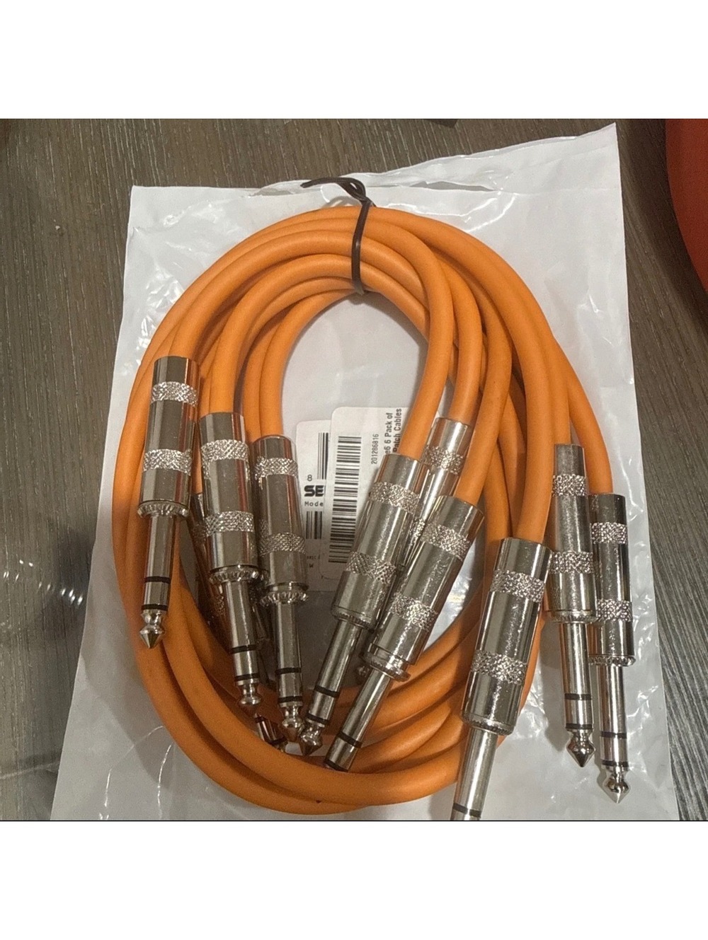 Seismic Audio 1/4" TRS Balanced Patch Cables Orange (6-Pack) - NEW